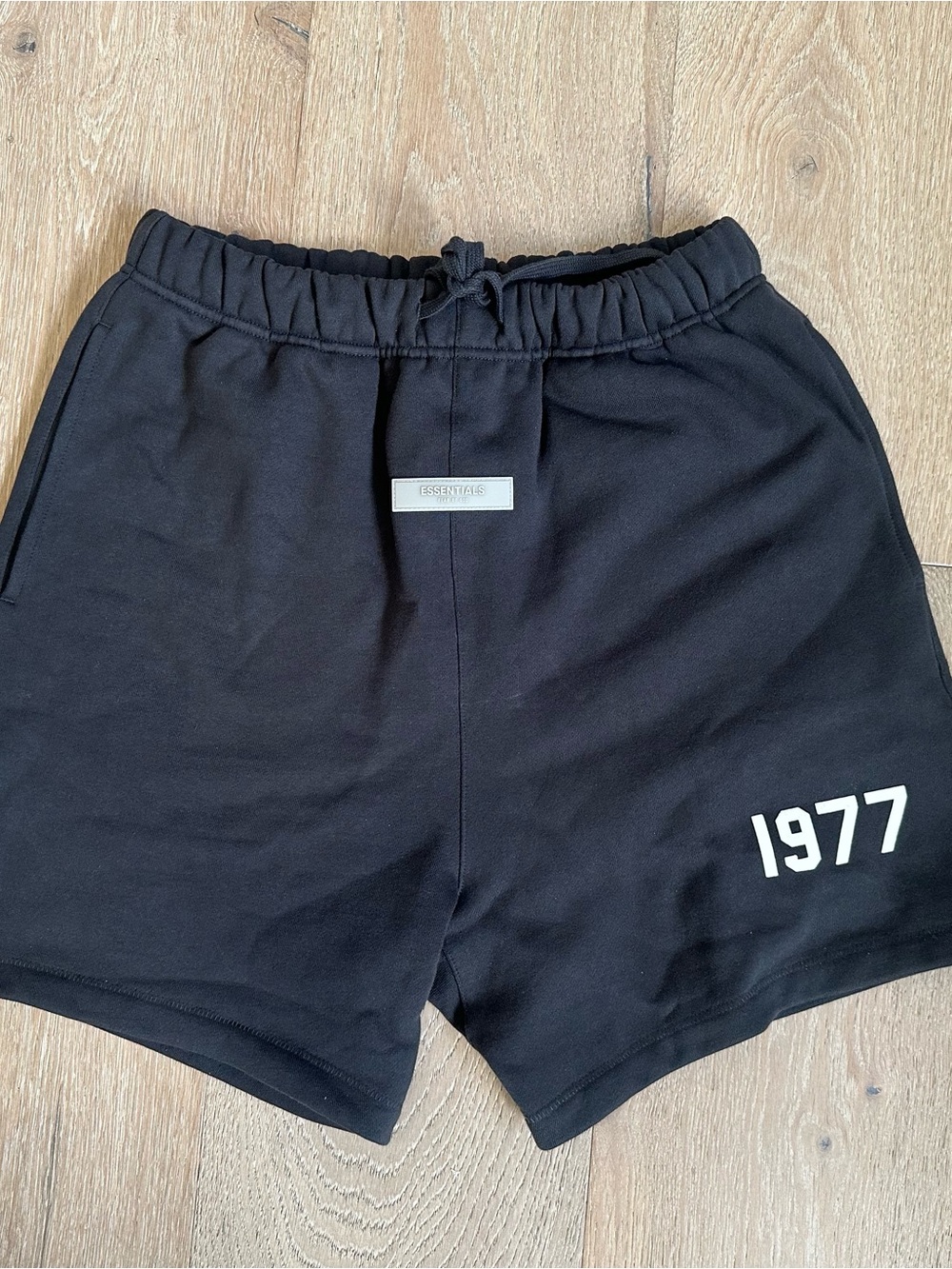 Fear of God Black Shorts with White 1977 Logo